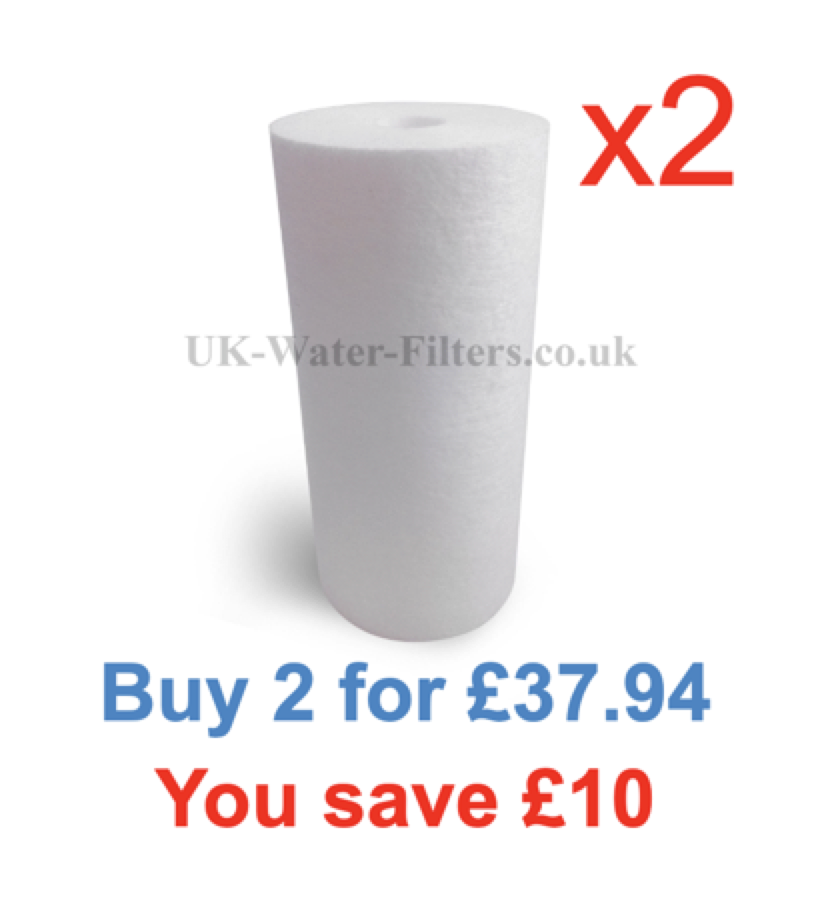 Two 20 Inch Large Diameter 20 Micron Polypropylene Filter Pack